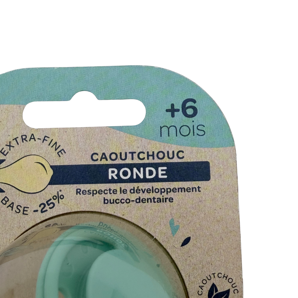 Lot de 2 sucettes caoutchouc ronde — 0-6 mois