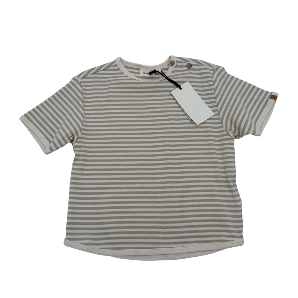 T-shirt rayé beige et écru — 6 ans