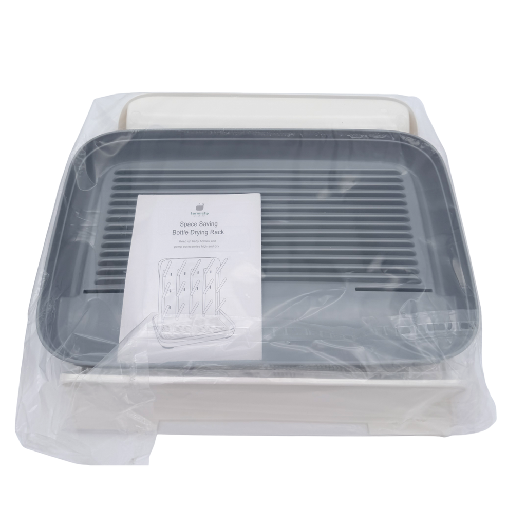 Égouttoir pour biberons et accessoires – Blanc et gris