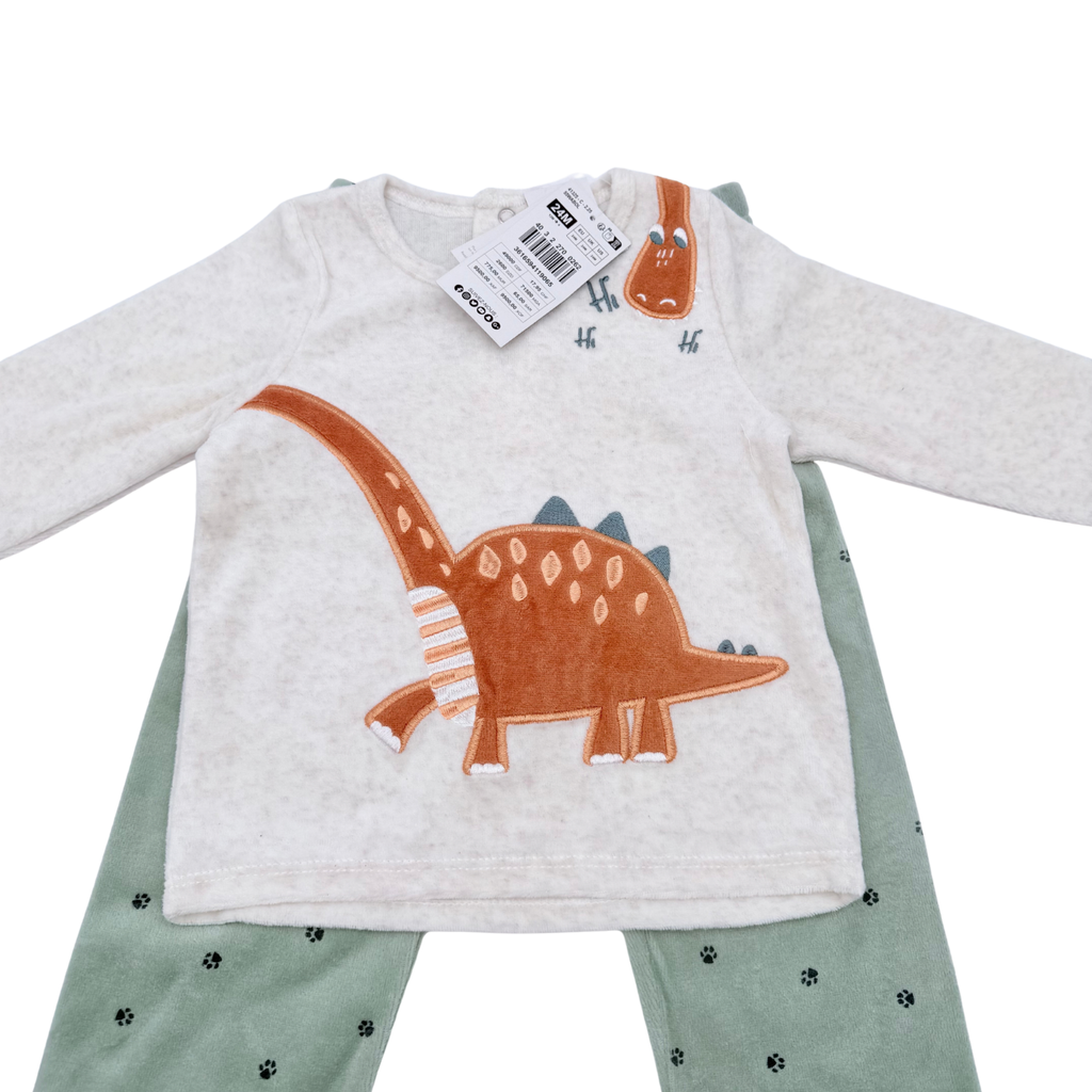 Pyjama bébé dinosaure en velours – 24 mois