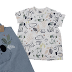 Ensemble salopette short & t-shirt imprimé chien — 9 mois