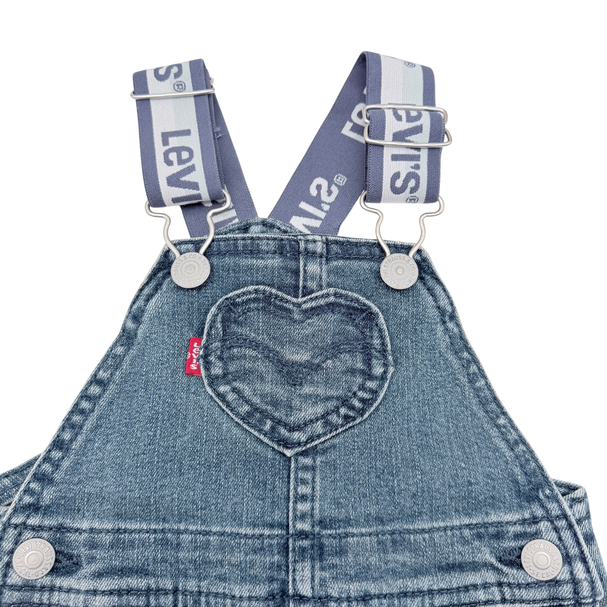Salopette bébé en jean avec poche cœur - 9 mois