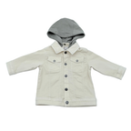 Veste en jean écrue à capuche kaki amovible - 6 mois