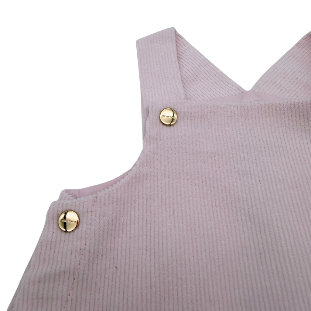 Robe salopette rose poudré en velours côtelé — 12 mois