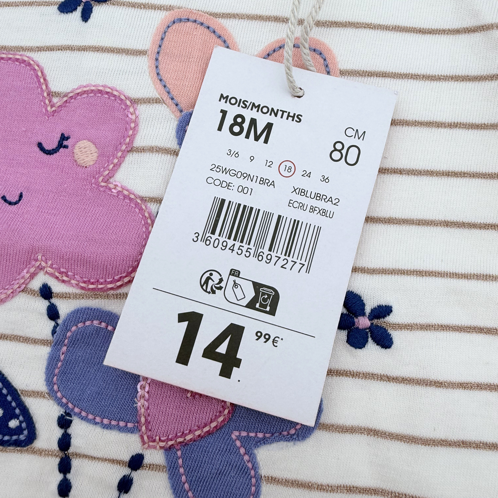 T-shirt manches longues rayé — 18 mois