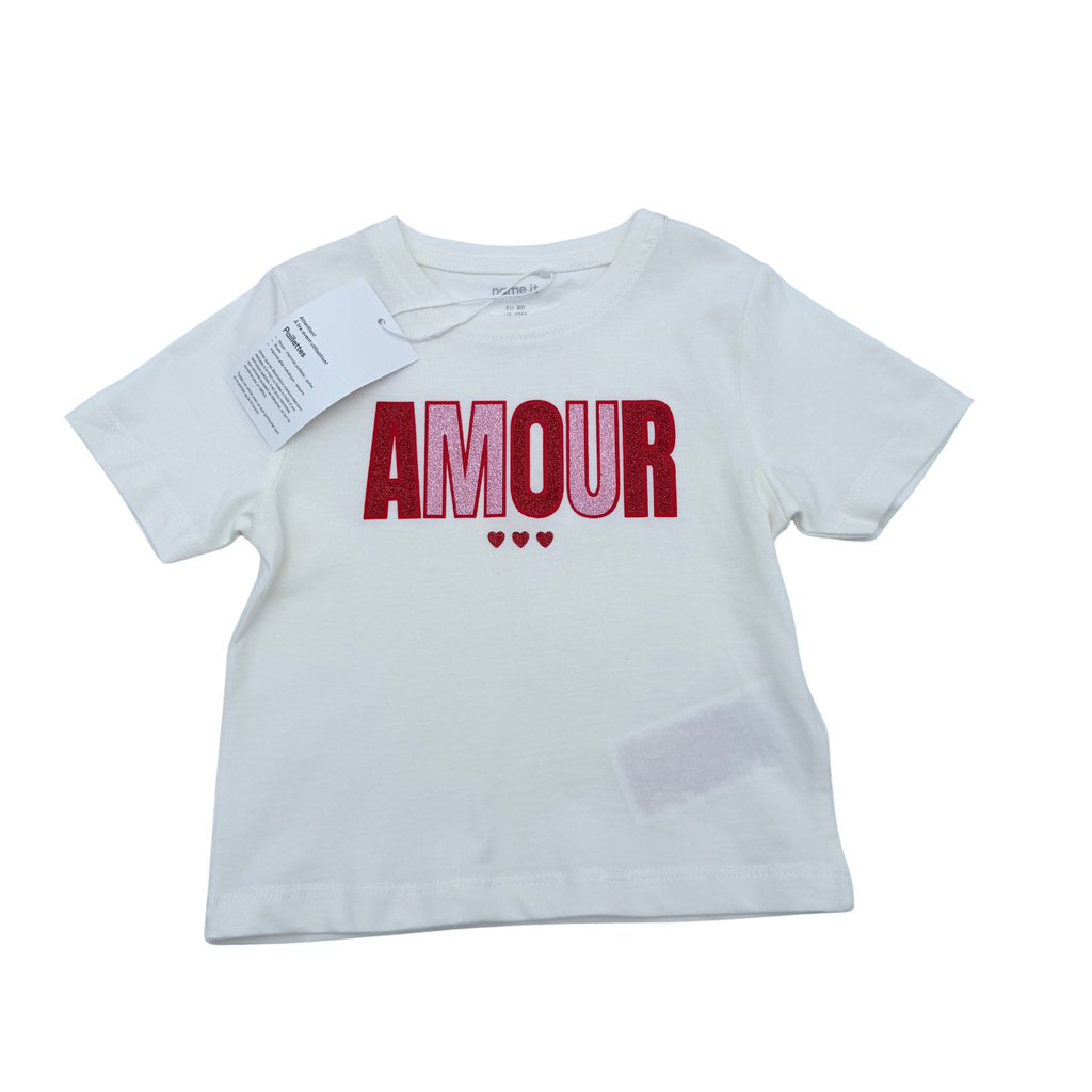 T-shirt blanc « Amour » - 9-12 mois