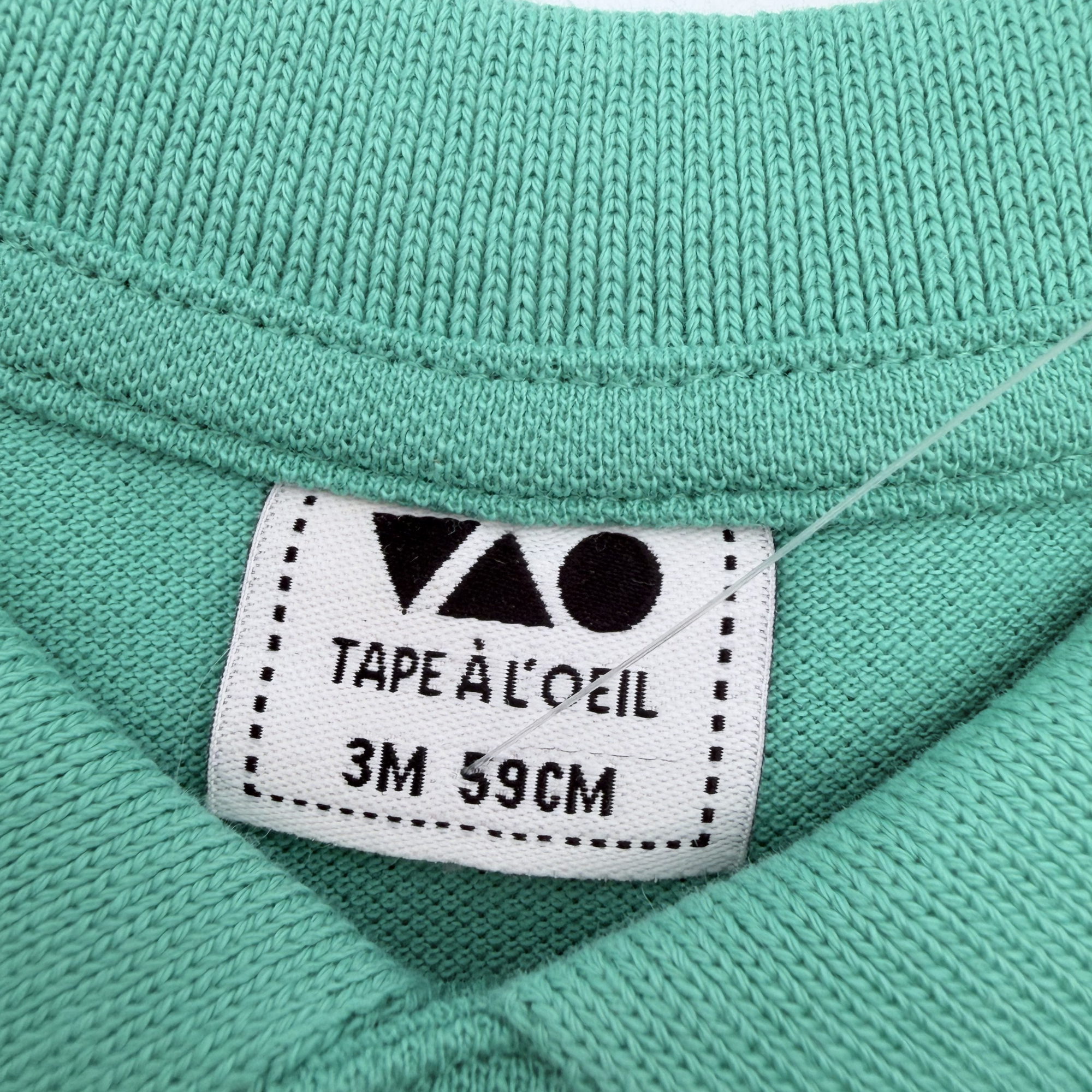 Polo vert d'eau brodé palmier — 3 mois