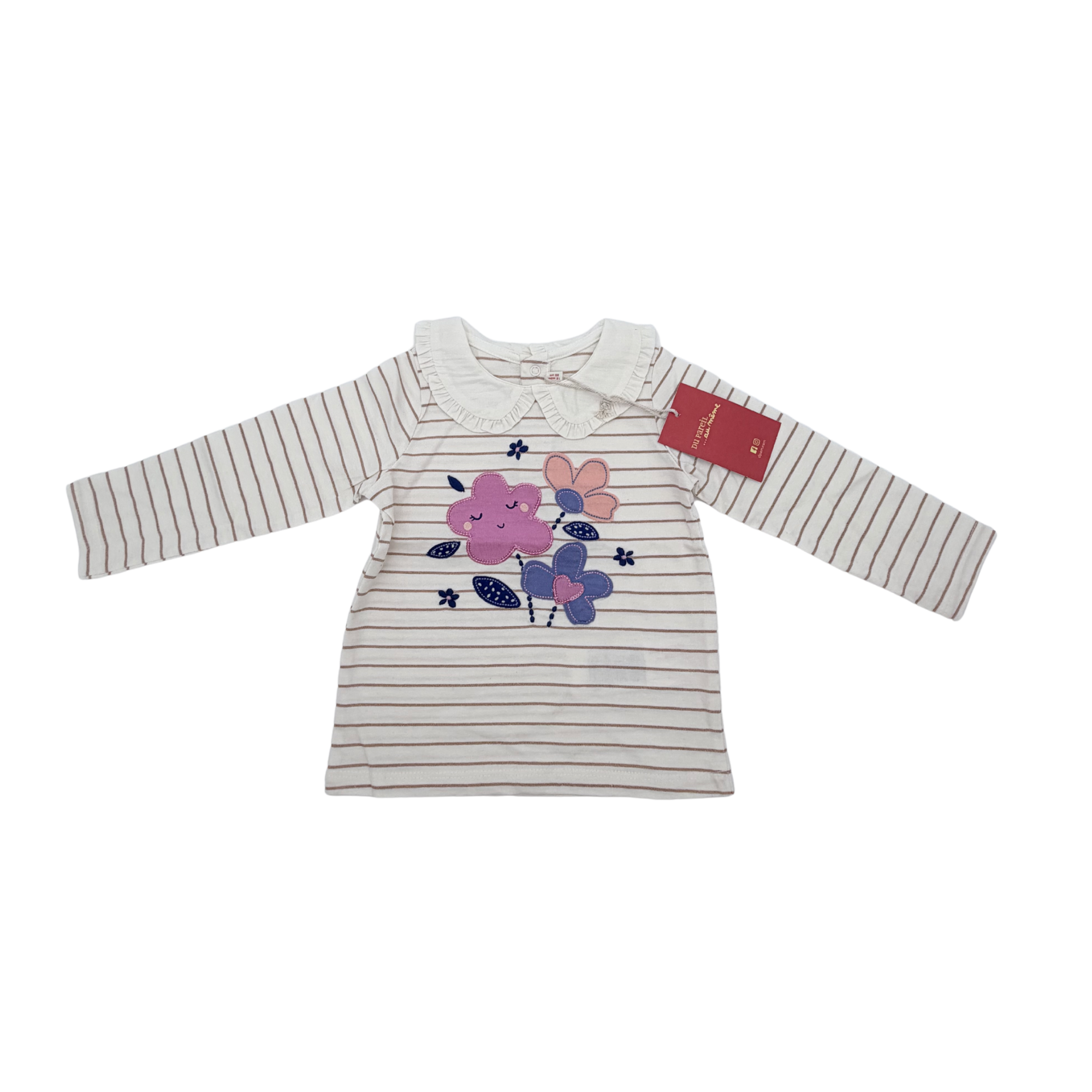 T-shirt manches longues rayé — 18 mois
