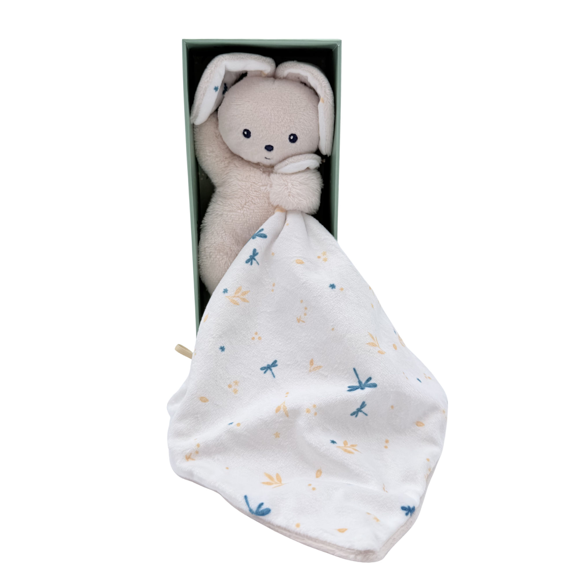 Doudou lapin plat avec mouchoir