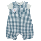 Combinaison bébé vichy bleu et blanc — 3-6 mois