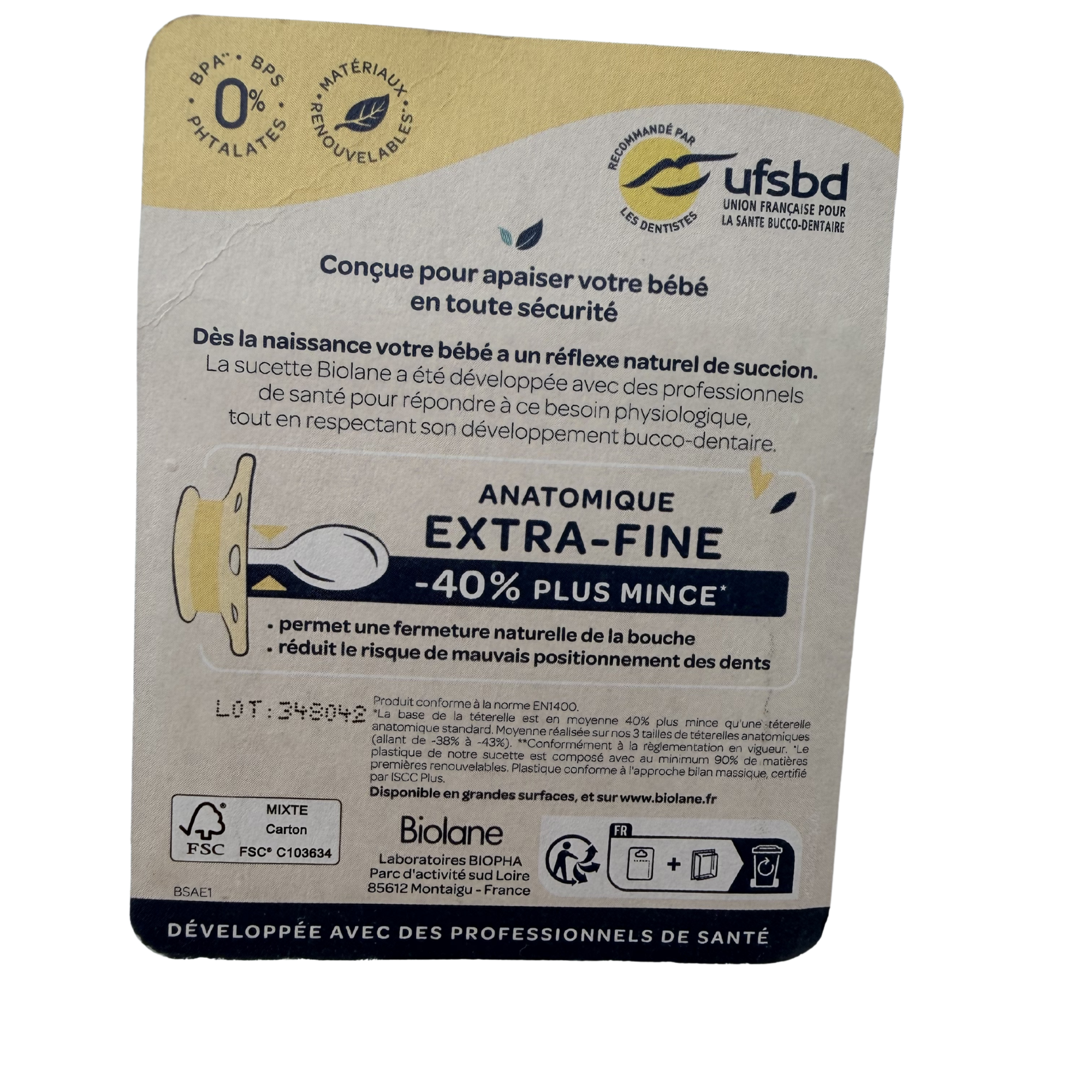 Sucette anatomique extra-fine — 0-6 mois