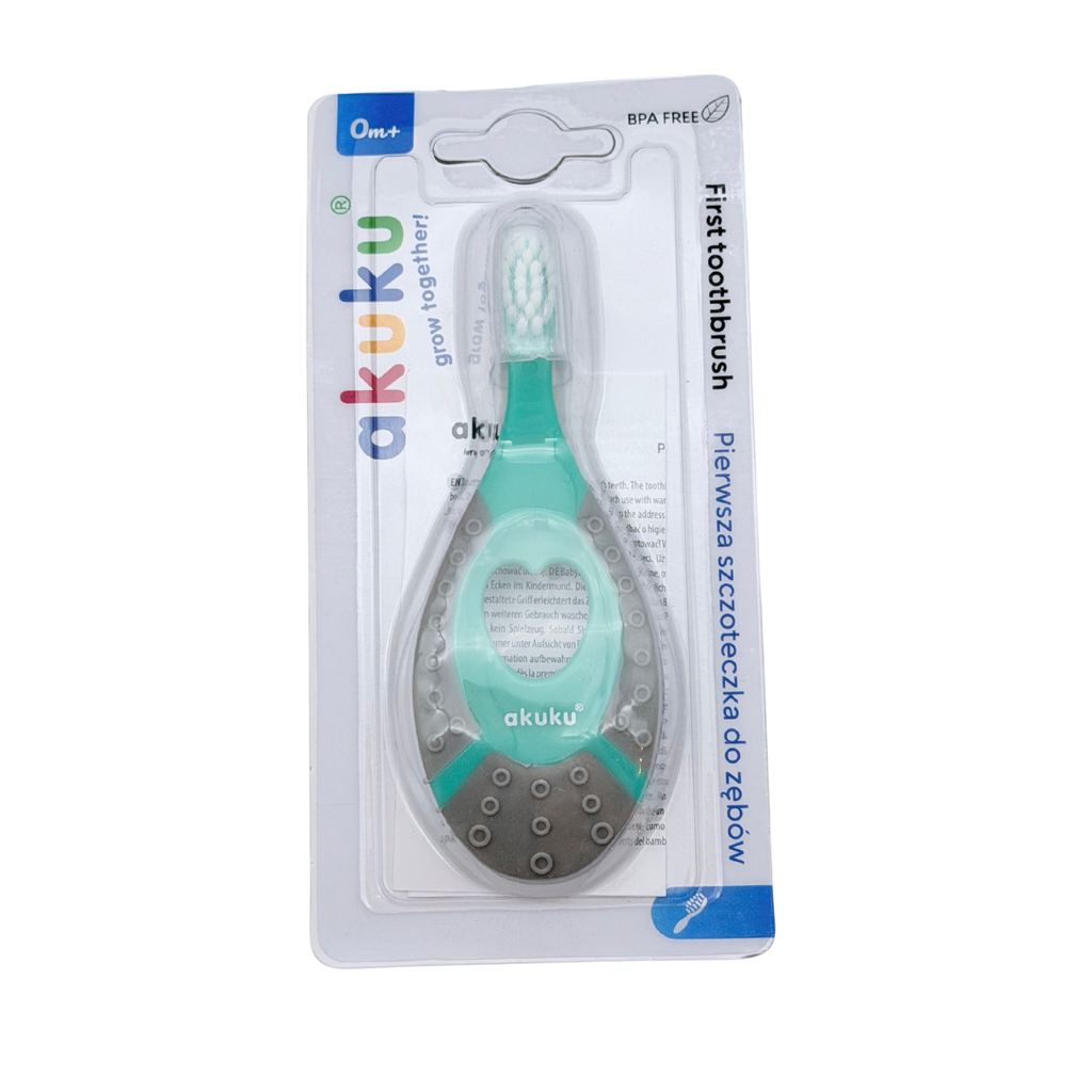 Première brosse à dents bébé verte