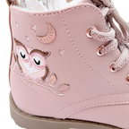 Bottines enfant rose poudré motif hibou - 26