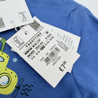 T-shirt bleu “Let’s Play Mom It’s Funny” — 18-24 mois