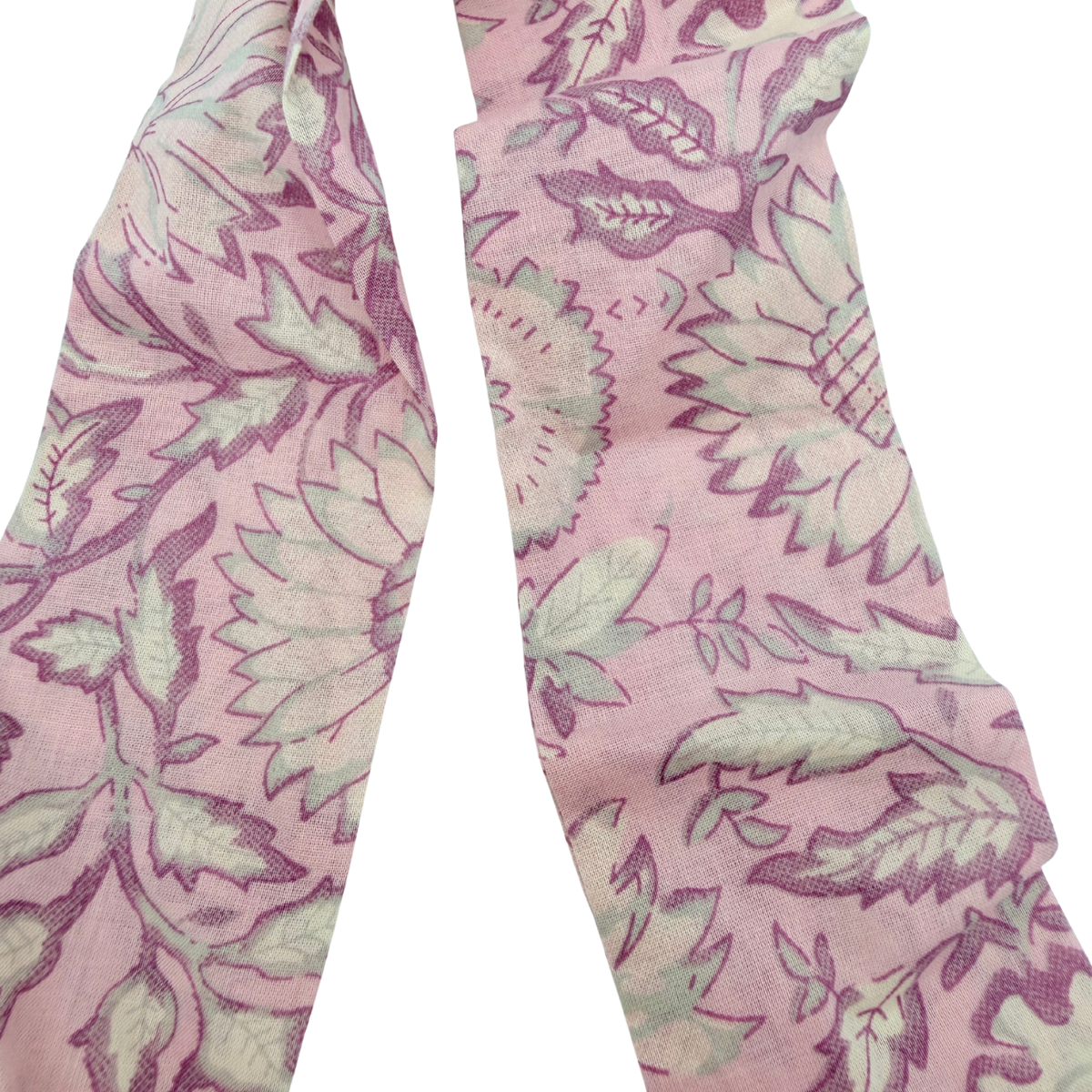 Chouchou foulard rose à motif fleuri