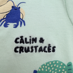 Combishort vert d'eau « Câlin & Crustacés » — 3 mois