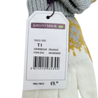 Gants enfant écrus à motifs jacquard moutarde - 2-3 ans