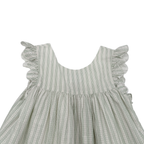 Robe rayée verte et blanche - 3 ans