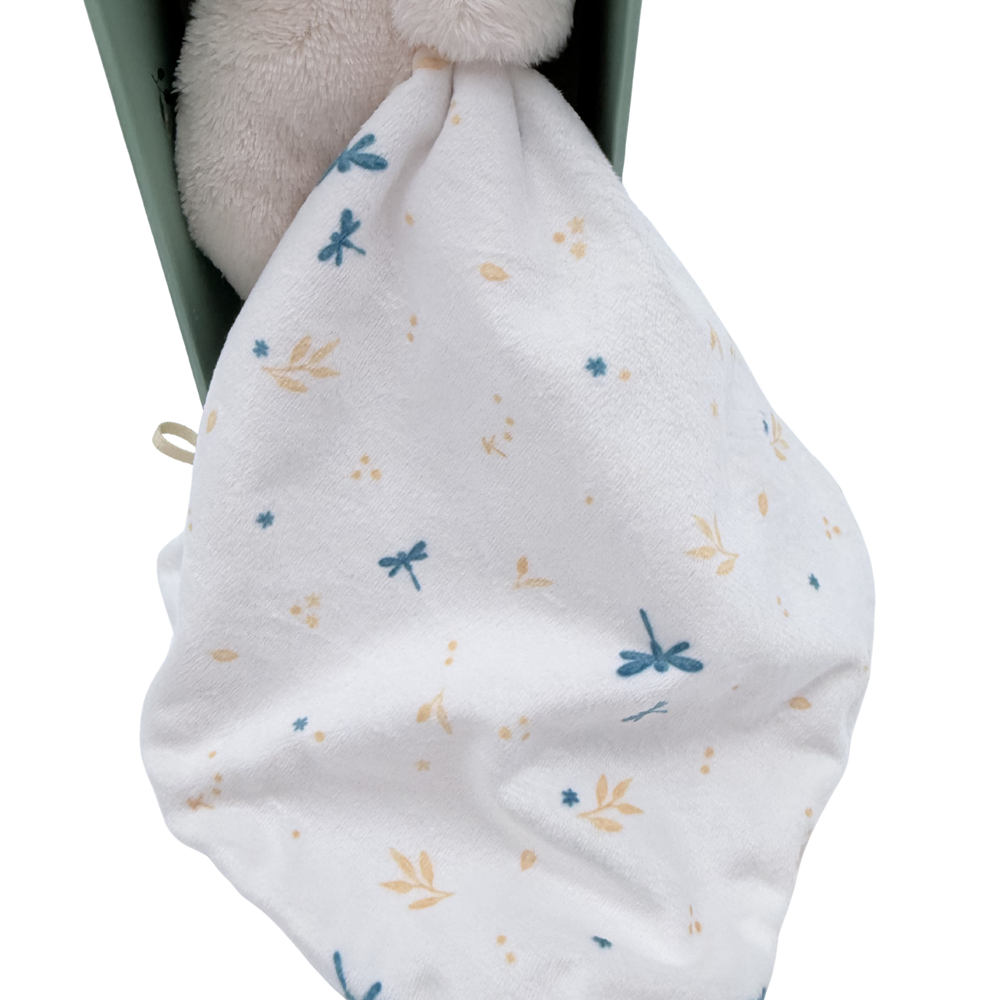 Doudou lapin plat avec mouchoir