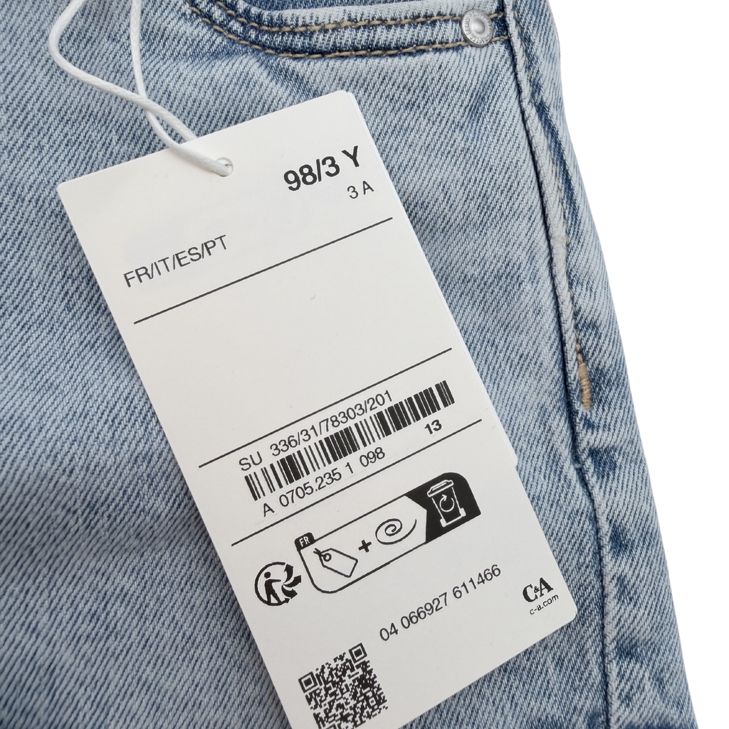 Short en jean avec ceinture fantaisie rose - 3 ans