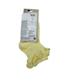 Chaussettes bébé jaunes en coton biologique à bordure dentelle - 6-12 mois