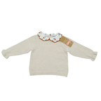 Pull bébé écru avec col fantaisie - 3 mois