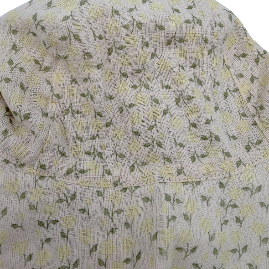 Chapeau bébé fleuri jaune — 2-6 mois