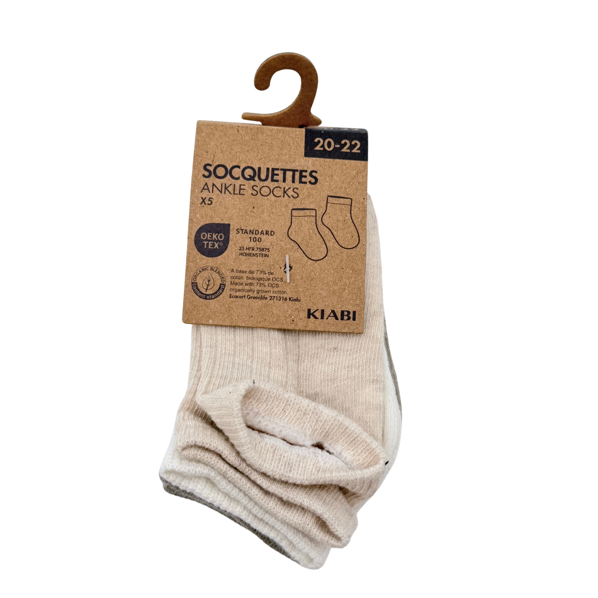 Lot de 5 paires de socquettes bébé - 20-22