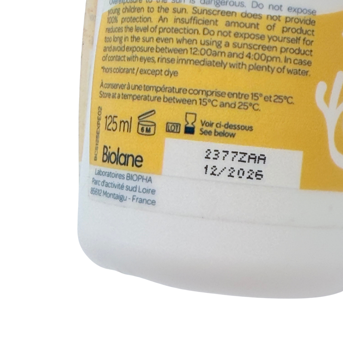 Crème solaire bébé SPF 50+ – 125 ml