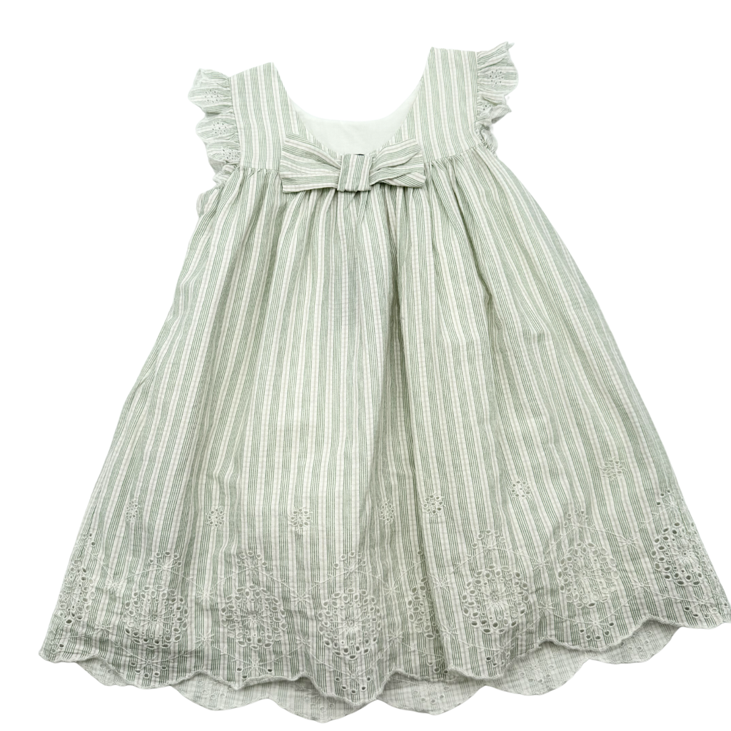 Robe rayée verte et blanche - 3 ans