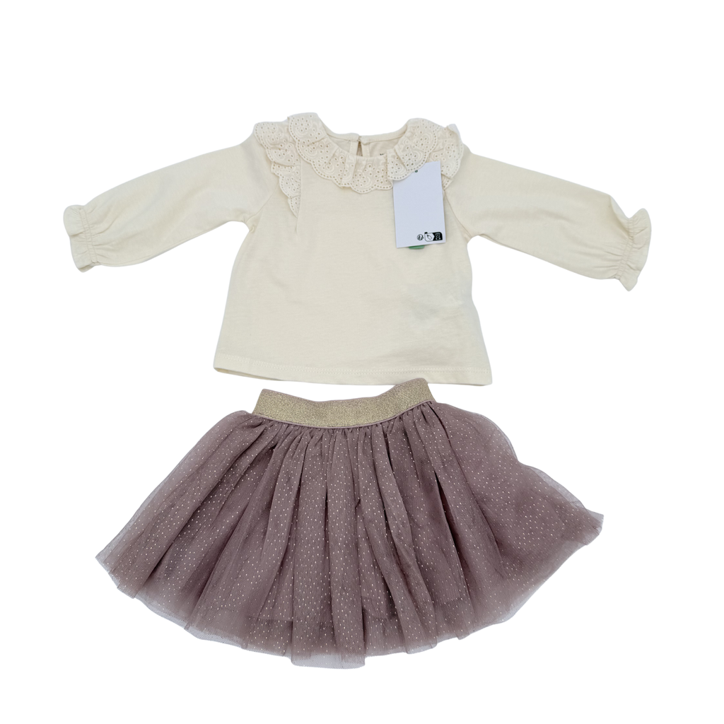 Ensemble blouse et jupe en tulle — 6 mois