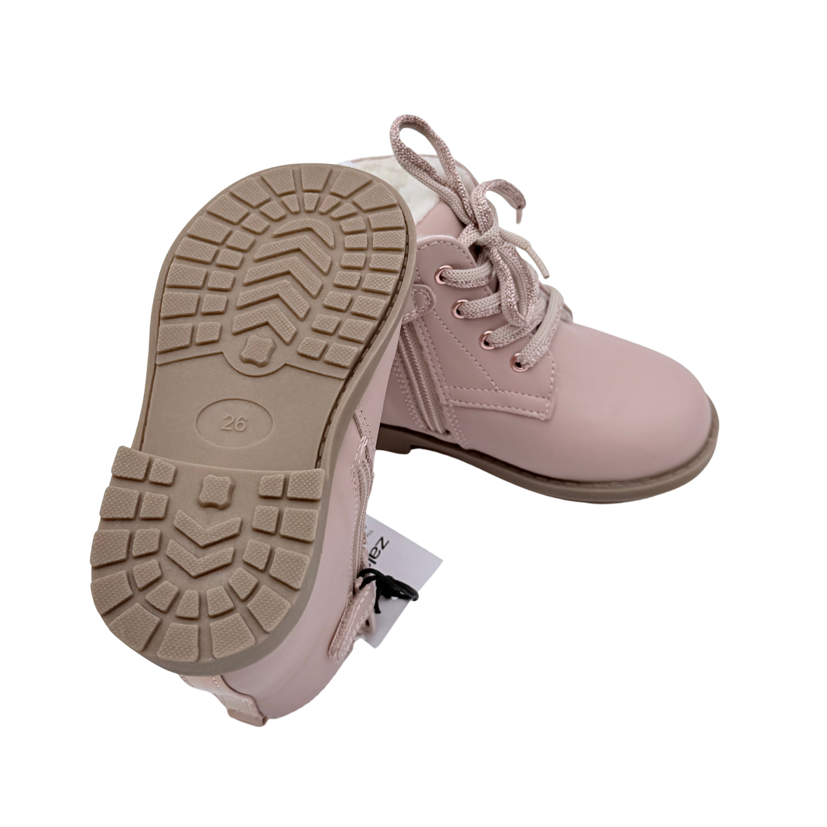 Bottines enfant rose poudré motif hibou - 26