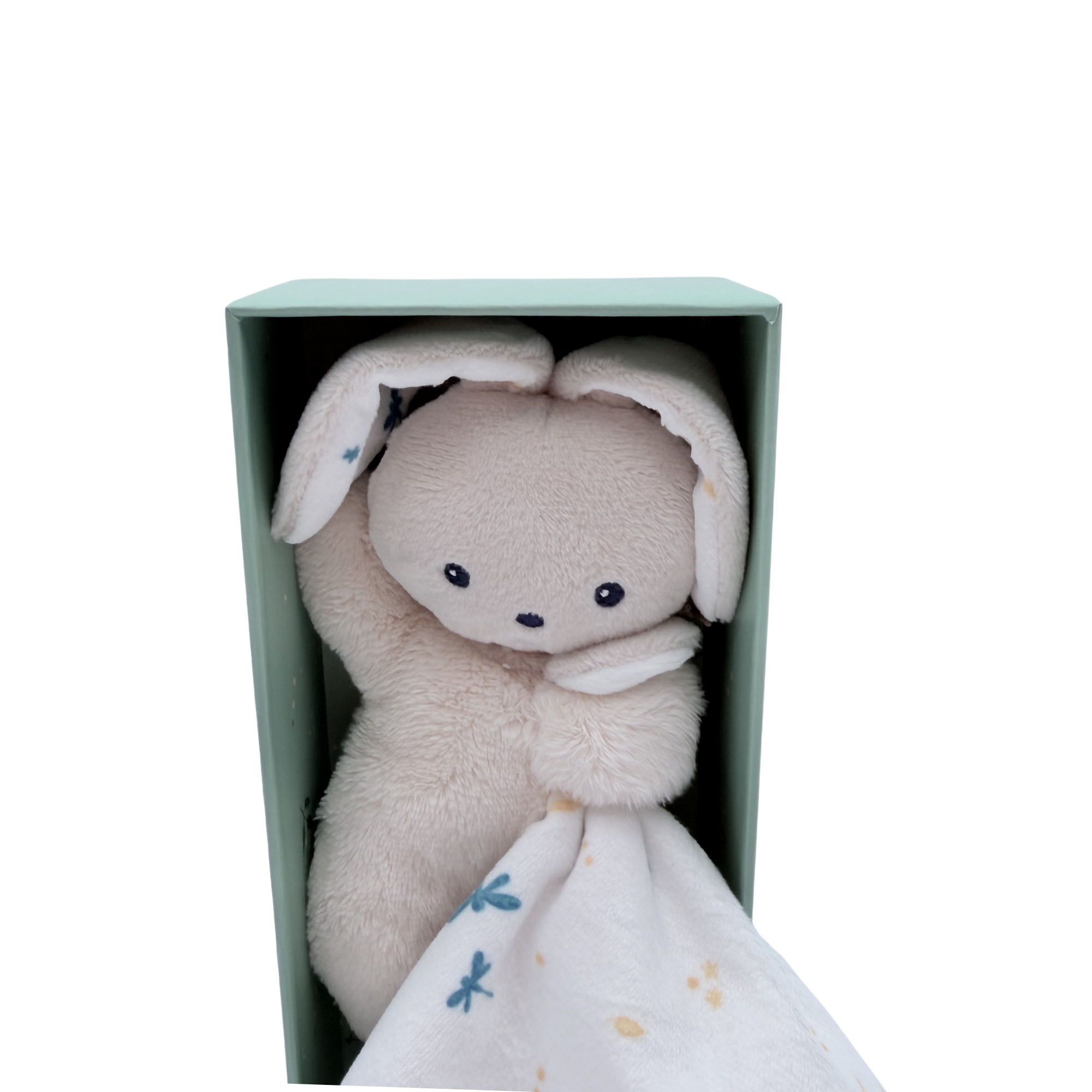 Doudou lapin plat avec mouchoir