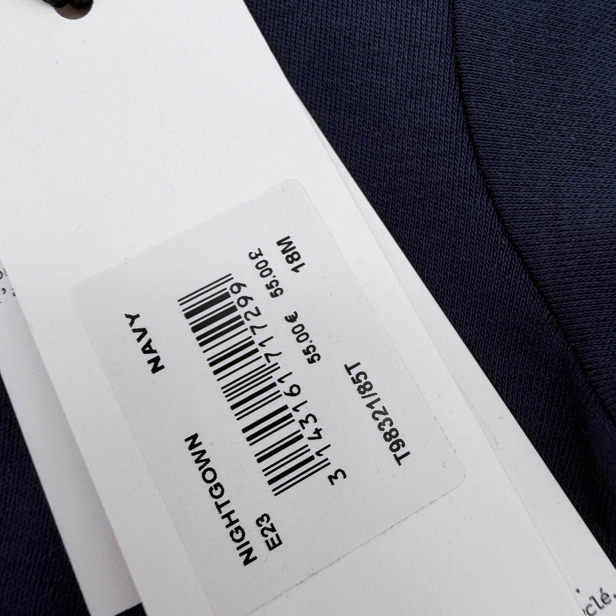 Pyjama naissance bleu marine et bonnet assorti — 18 mois