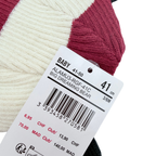 Bonnet bébé à oreilles bordeaux et écru - 3-6 mois