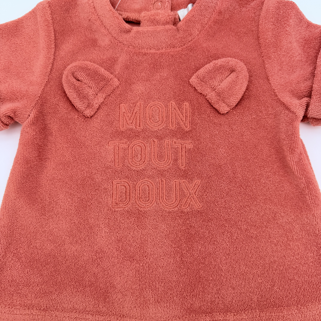 Combinaison courte “Mon tout doux” — 6 mois