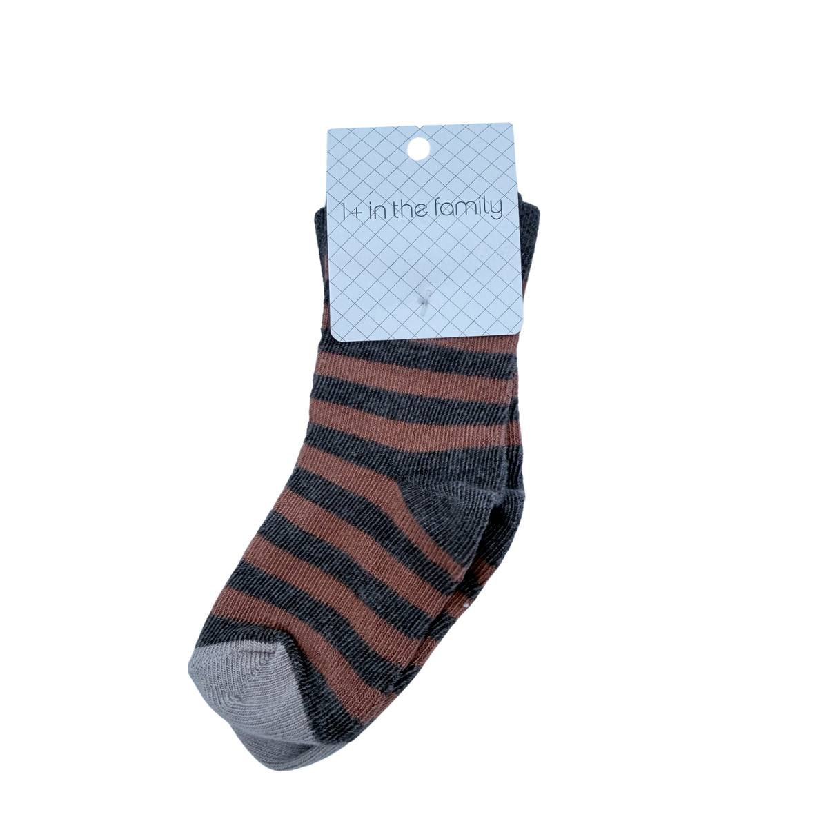 Chaussettes rayées marron et gris - 17