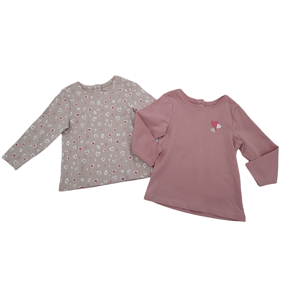 Lot de 2 t-shirts cœurs — 12 mois