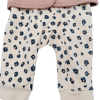 Ensemble bébé beige imprimé léopard avec gilet matelassé - 3 mois