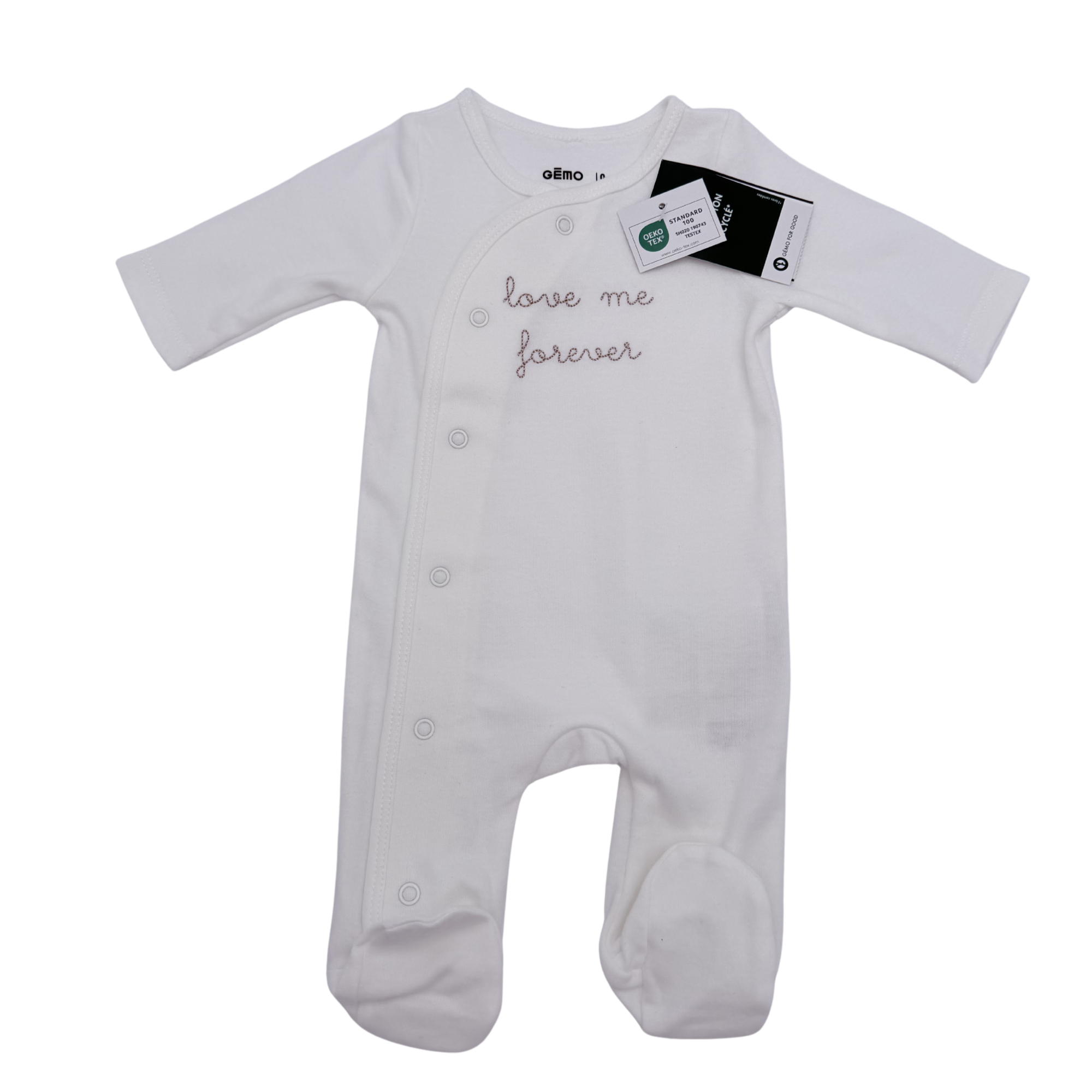 Pyjama bébé blanc “Love me forever” — Naissance