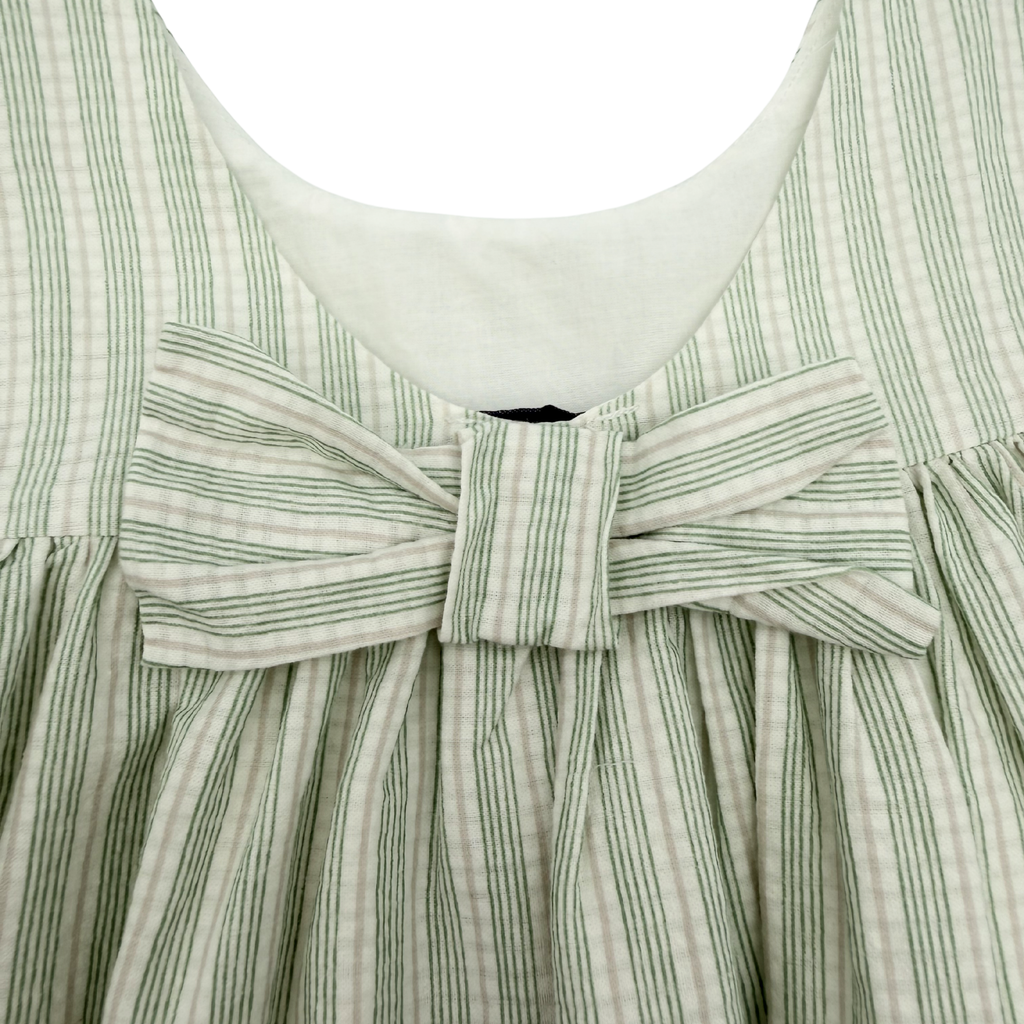 Robe rayée verte et blanche - 3 ans