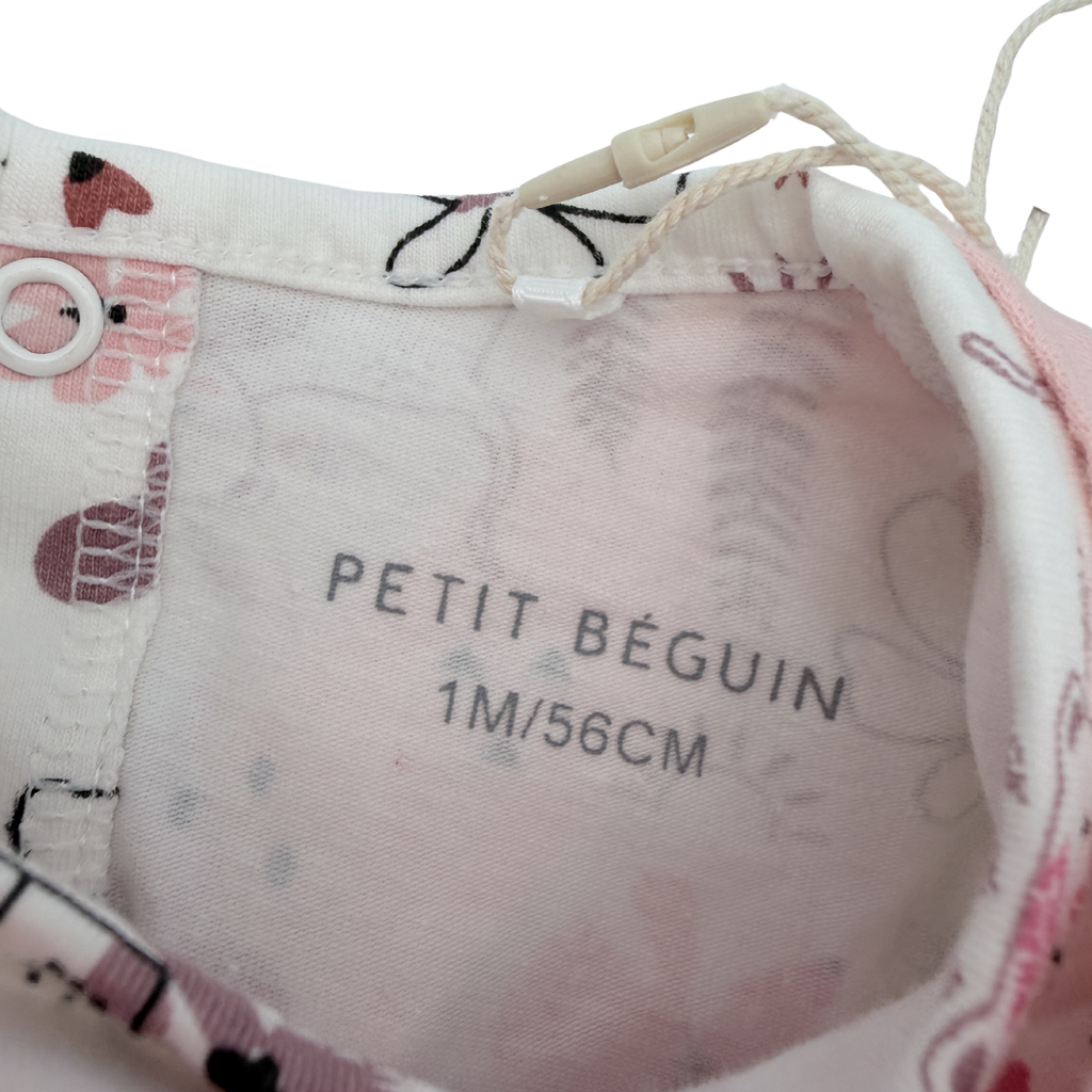 Ensemble salopette courte et t-shirt imprimé biche — 1 mois