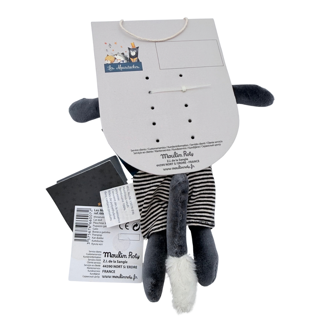 Doudou chat gris Alphonse – 23 cm