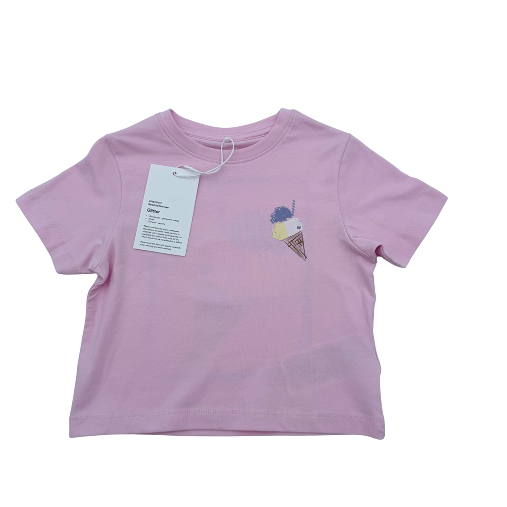 T-shirt rose motif glace - 9-12 mois