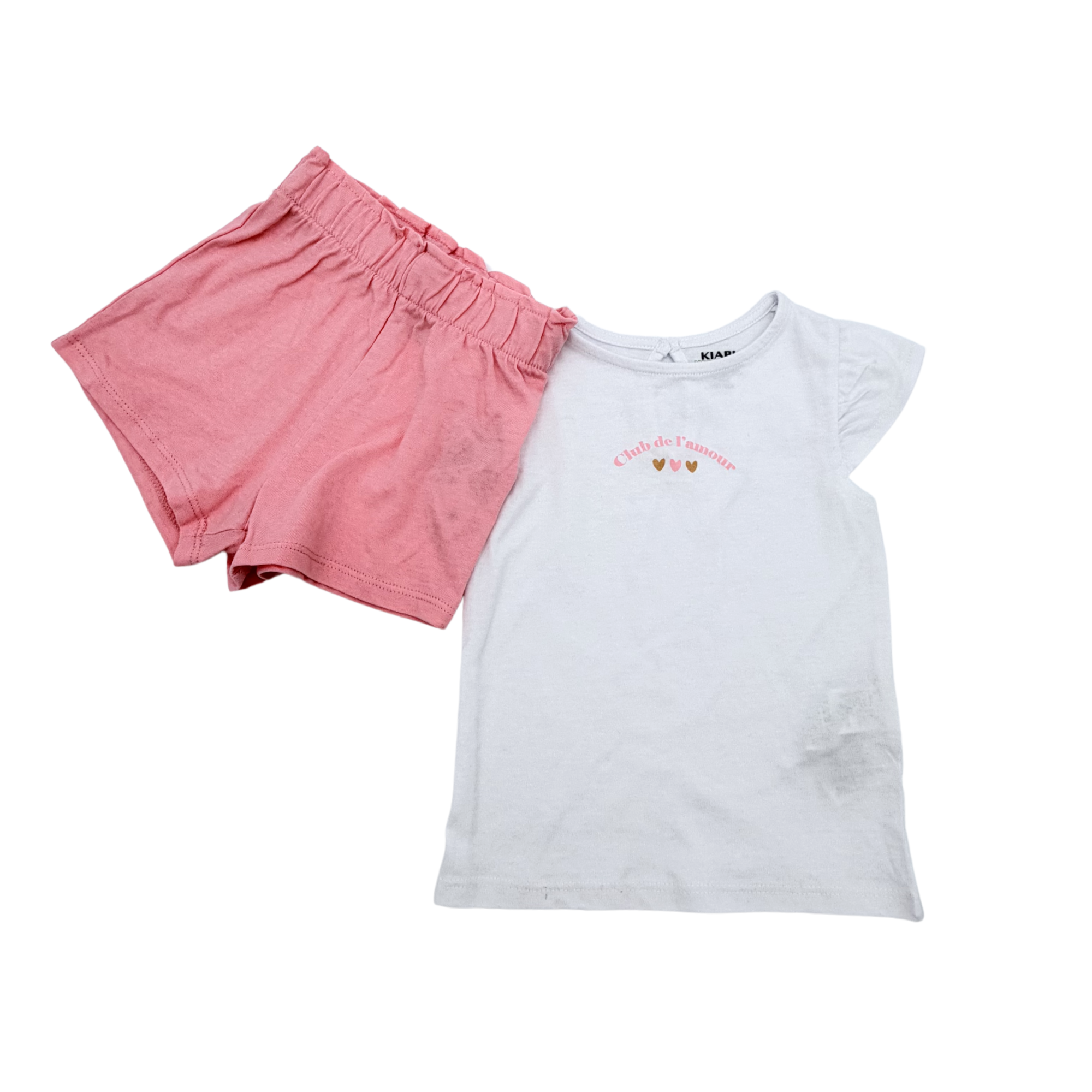 Ensemble t-shirt et short “Club de l’amour” — 12 mois