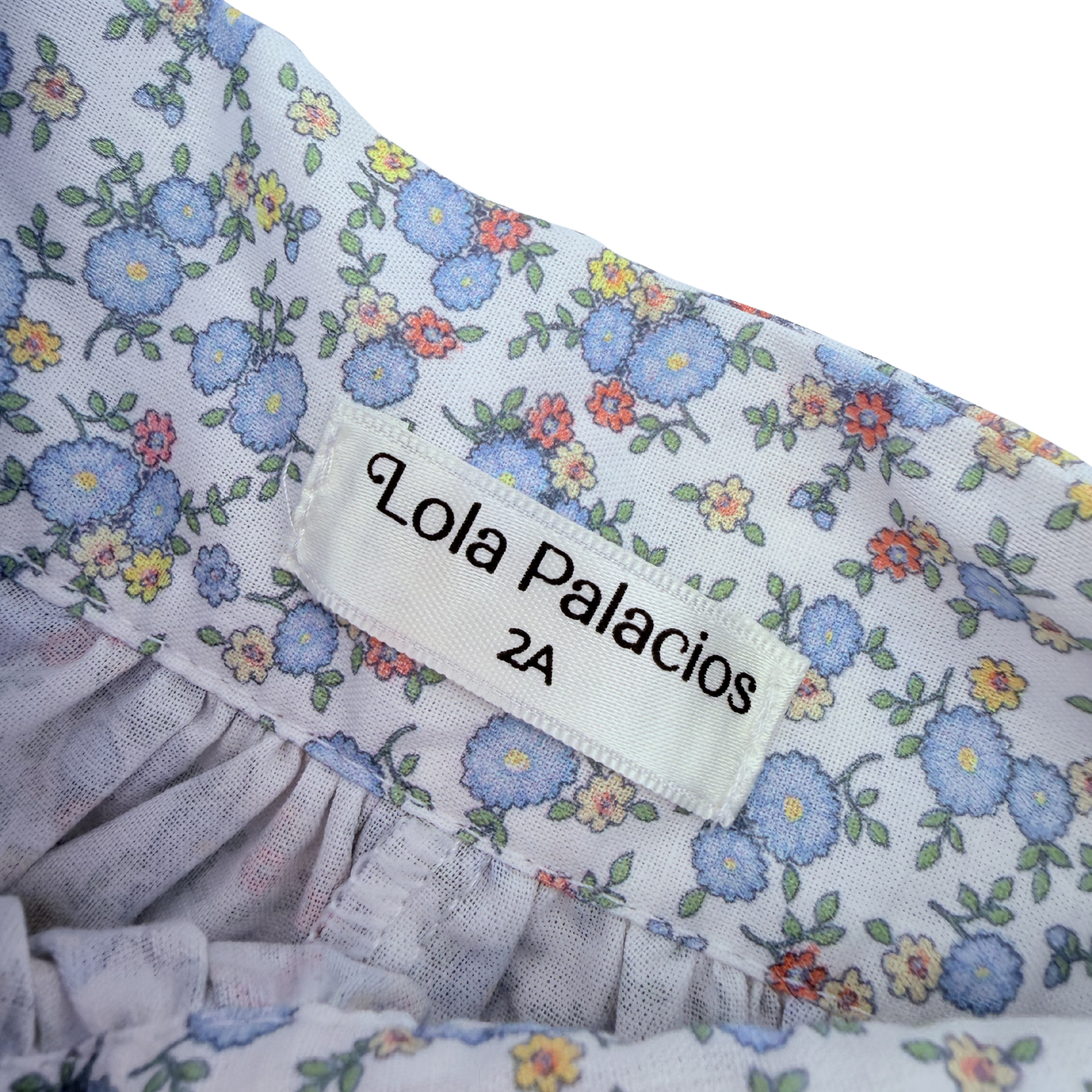 Robe à fleurs et bretelles à nouer — 2 ans