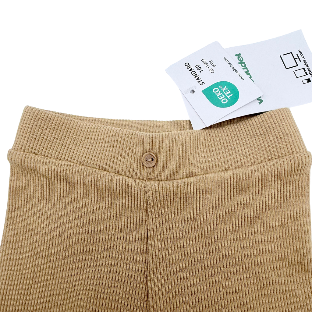 Legging moutarde en maille côtelée - 3 mois