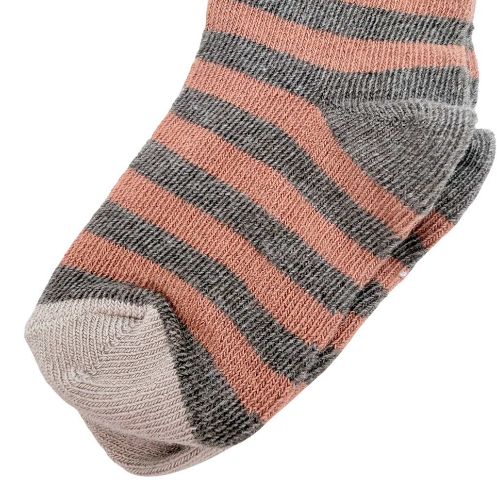 Chaussettes rayées marron et gris - 17