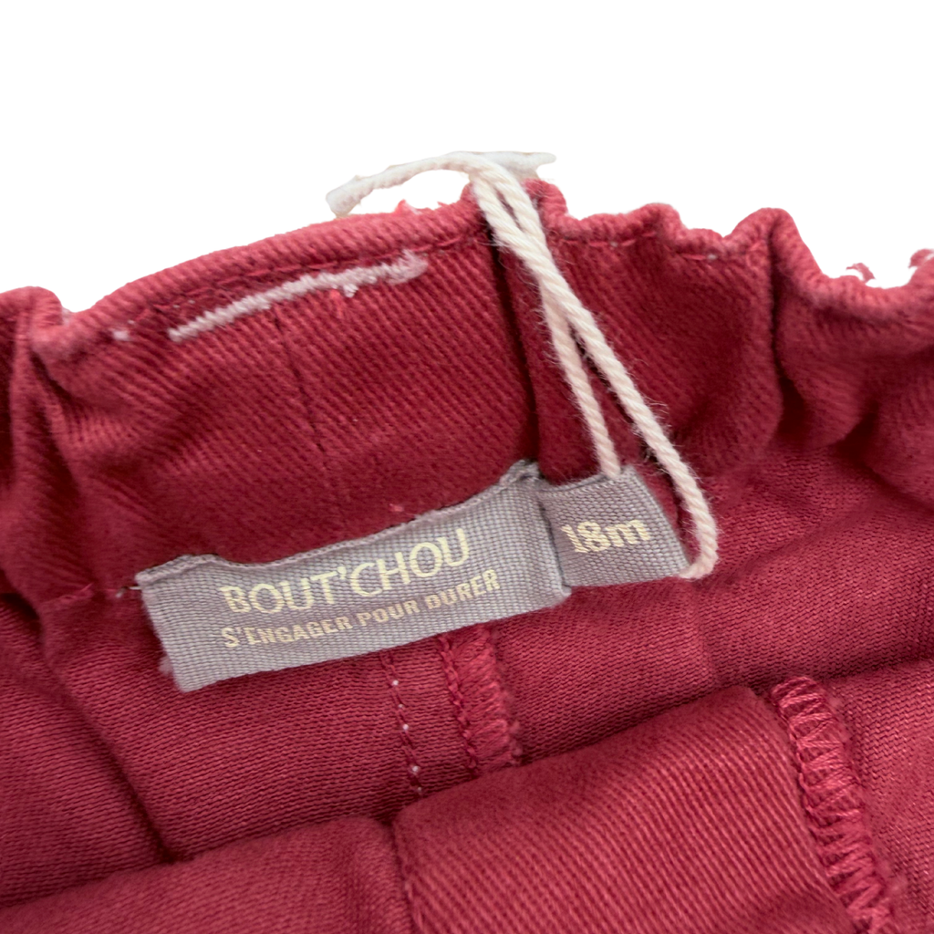 Pantalon rouge à poches contrastées - 18 mois