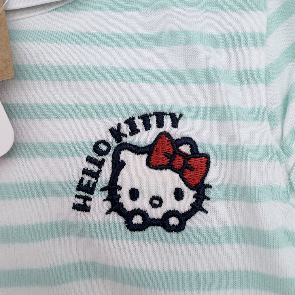 Combishort rayé vert d’eau Hello Kitty — 24 mois